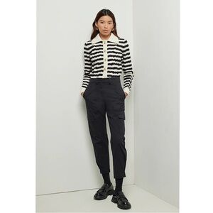 Derek Lam 10 Crosby Elian Cotton Blend Utility Pants in Black Size 4